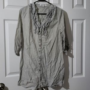 Forever 21 Striped Ruffle Shirt